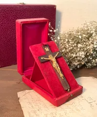 キリスト教 イエスキリスト 十字架 ケース 携帯用 アンティーク Pocket Jesus Christ 0053