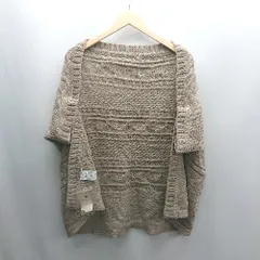 ◇ ⊇ earth music&ecology 2WAY スヌード 半袖 ケーブルニットカーディガン サイズM パープル レディース E  【1501160038609】