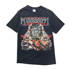 【S】90s USA製 古着 カニ エビ 玉ねぎ Tシャツ 魚介 シーフード アニマル アート リアル ヴィンテージ シングルステッチ ブラック