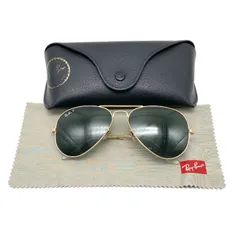 【中古】良品 RayBan レイバン ティアドロップ ゴールド サングラス eH0675N
