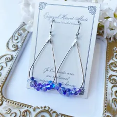 雨の季節のチェコビーズ・大粒の雫ピアス6