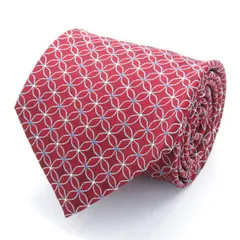 キミジマ ブランド ネクタイ 総柄 花柄 格子柄 シルク 日本製 PO メンズ レッド KIMIJIMA PARIS TOKYO 【中古】