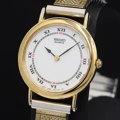 【稼働/良品】SEIKO セイコー クオーツ 4N00-0080 ホワイト 稼動 良品 セイコー QZ 4N00-0080 ラウンド ゴールド文字盤