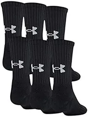 Under Armour Training Cotton Crew Socks 6-Pair Black 2 Shoe Size: Youth 13.5K-4Y