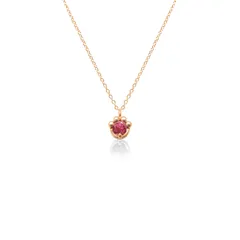 7月 天然 の 誕生石 ルビー K10 ピンクゴールド 猫 の 肉球 モチーフ キラキラ 華奢 アズキチェーン 美輪宝石 ※製作納期約４週間