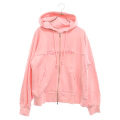 MAISON SPECIAL (メゾンスペシャル ) PUUNDING HOODIE フロントフロッキープリント パウンディング フーディ ジップアップ パーカー ピンク レディース 21241415203