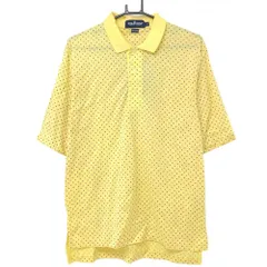 ★特価★【未使用品】ポロゴルフラルフローレン 半袖ポロシャツ イエロー×ネイビー ドット コットン100％ メンズ L ゴルフウェア Ralph Lauren