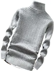 [アスペルシオ] ハイネック スリム ケーブル ニット セーター メンズ ボリュームネック タートルネック モックネック ハイネックセーター セータ 防寒 きれいめ もこもこ アッタカ お兄 お兄系 オーバーサイズ カラフル big トレー [グレー] [L]