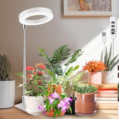 新品 植物育成ライト LED 植物ライト 観葉植物 室内栽培ライト スタンド付き 10段階の調光（10%-100） 定時機能（3H / 6H / 9H）高さ調節可能 省エネ 低消耗 太陽光模擬 USB給電 室内栽培用 苗木栽培 家庭菜園 水草栽培 園芸用品 (
