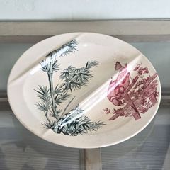 サルグミンヌ　約30cmプレート大皿　フルーツ　フランスアンティーク アンティークプレート FLORE 深皿 フランス サルグミンヌ製 U&C