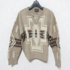 美品 PENDLETON ペンドルトン スキッパープルオーバーニット ハーディング オーバーサイズ セーター 9575-8106 M ベージュ レディース 古着 中古 USED