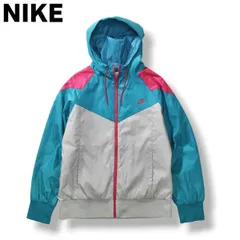 【人気】 ナイキ NIKE ウィンドランナー フルジップアップ フーデッド ジャケット 中綿入り パーカー L バイカラー レディース ♪