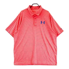 サイズ：2XL UNDER ARMOUR アンダーアーマー  半袖ポロシャツ ボーダー柄 ピンク系 [240101469760] ゴルフウェア メンズ ストスト