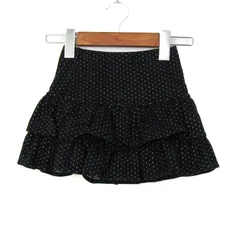 メゾピアノ ティアードスカート ボトムス ドット柄 キッズ 女の子用 110サイズ 紺×白 Mezzo Piano 【中古】