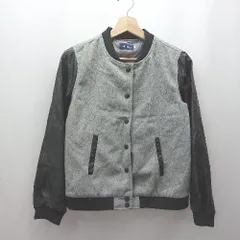 ◇ ⊇ aimoha アイモハ フェイクレザー 長袖 ブルゾン サイズL グレー ブラック レディース E  【1503060042618】のサムネイル