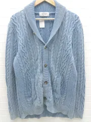 ◇ green label relaxing グリーンレーベル UNITED ARROWS コットン ニット 長袖 カーディガン サイズL ブルー メンズ 【中古】 【1002801003371】