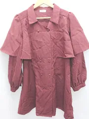 ◇ Θ axes femme アクシーズファム ダブル ブレスト ケープ 長袖 ミニ丈 ワンピース サイズM ボルドー レディース E  【1503040008504】