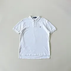 90s ラルフローレン　USA製　ポロシャツ　ワンポイント　ポニー　刺繍ロゴ　ホワイト　Polo by Ralph Lauren T1413 B1