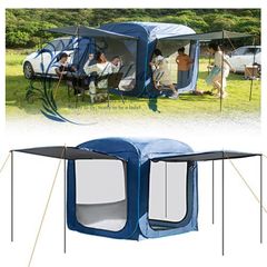 カーサイドタープ トランクテント SUVラポップアップテント ンドフィールド リアゲート ハッチバックテント 4-5人用 車中泊テント
