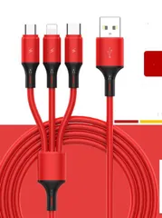 充電ケーブル 急速充電 Type-C iPhone 3in1 1.2m 充電ケーブル 2.4A Micro USB Lightning アイフォン#miyat7191