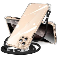 【人気商品】iPhone 11 Pro 用 ケース クリア ショルダー iphone11pro 用 スマホケース アイフォン11Pro カバー 肩掛け 斜めかけ 縄掛けケース 透明 TPU 薄型 軽量 耐衝撃 紐付き 斜めがけ 織りストラップ付き ネックストラ