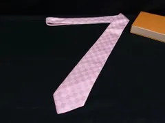 ■新品■未使用■LOUIS VUITTON ルイヴィトン M75995 ダミエ クラヴァット ダミエクラシック8CM シルク100% ネクタイ ピンク系 FR2162