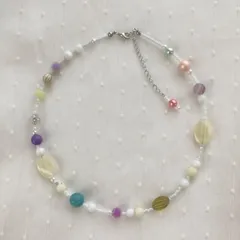 可愛いカラフルビーズネックレス