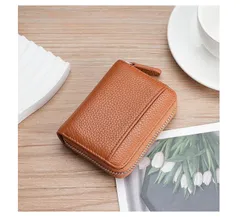 折り財布　ミニ財布 メンズ レディース 大容量コインケース 小銭入れ じゃばら カードケース　ブラウン色