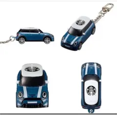 ミニ×スタバカード グレー ミニクーパー キーホルダー 韓国スタバ