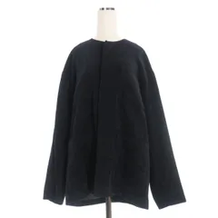 オーラリー AURALEE 22AW WOOL COTTON MOLE BLOUSON ノーカラーブルゾン ジャケット 0 黒 ダークネイビー 紺 A22AB01MMのサムネイル