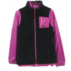 【美品】アダバット 5WAYジャケット 黒×パープル リバーシブルベスト ナイロンジャケット 蓄熱裏地 レディース 40(L) ゴルフウェア adabat