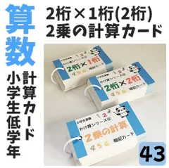 ☆【043】小学生算数　２桁のかけ算、２乗（平方根）　計算カード　暗算　19×19など　小学生　問題集　幼児教育　知育教育