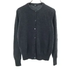 UNIQLO ユニクロ カシミヤ100％ 長袖 ニットカーディガン XL チャコールグレー レディース 古着