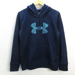z■アンダーアーマー/UNDER ARMOURUA パーカー UAアーマースウェットビッグロゴフーディー #WTR1081 【LG】紺/LADIES/166【中古】