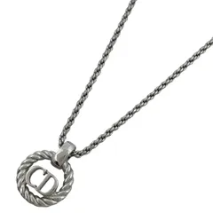 クリスチャンディオール Christian Dior ロゴ ラウンド ネックレス CD ネックレス シルバーメッキ シルバー レディース 【中古】