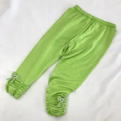キッズレギンス　のびのびらくらく（2点￥800）90cm《Nom Shop》黄緑　黄緑リボンチャーム付（90100294）