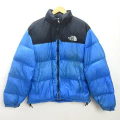 Q■ノースフェイス/THE NORTH FACE グースダウンジャケット■水色×黒【 M 】MENS/レトロ/5【中古】