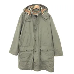 Burberry's バーバリーズ ノバチェック柄中綿ライナー付 フーディロング コート 大きいサイズ:LL  カーキ  メンズ 　241014003692