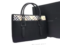 ■新品同様■ BURBERRY バーバリー ノバチェック ナイロンキャンバス ハンドバッグ ビジネス 書類かばん メンズ ブラック系 FP5932のサムネイル