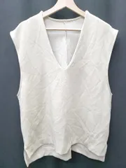 ◇ antiqua アンティカ Vネック ベスト サイズF ベージュ レディース P  【1407260041634】