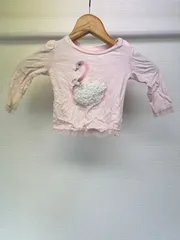 babyGAP ベビーギャップ 長袖シャツ 80 ピンク フラミンゴ ヴィンテージ キッズ 古着