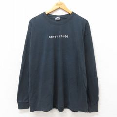 XL/古着 長袖 ビンテージ Tシャツ メンズ 00s never doubt 大きいサイズ コットン クルーネック 黒 ブラック 25may21 中古