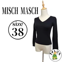 MISCH MASCH【38】美シルエット Vネックニットセーター 黒 ウール