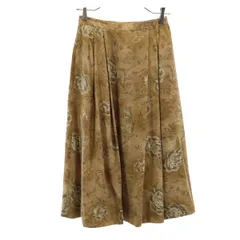 バーバリーズ 90s オールド シルクブレンド 花柄 タックスカート 9 ブラウン系 Burberrys レディース 【中古】  【231016】