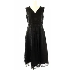 グレースコンチネンタル GRACE CONTINENTAL 24AW スパンコールチェックドレス ワンピース 36 黒 /MI ■OS