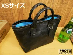 ☆XSサイズ☆カモフラ迷彩柄レザー×スカイブルー裏地のミニトートバッグ!日本製ブラック姫路レザー裏地ハンドメイド本革ミリタリー
