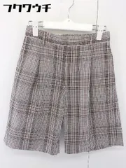 ◇ BEAUTY&YOUTH UNITED ARROWS ウエストゴム チェック ハーフ ショート パンツ サイズS ブラウン系 レディース  【中古】 【1111020010852】