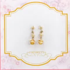 【福祉施設制作】癸（みずのと）作　ピアス　「水風船（橙）」　NO.3987　P