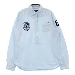 サイズ：2 PEARLY GATES パーリーゲイツ  長袖ポロシャツ ボタンダウン  ブルー系 [240101320402]# ゴルフウェア レディース ストスト