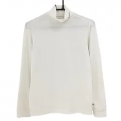 【美品】パーリーゲイツ 長袖ハイネックシャツ 白 微起毛 ネックロゴ 繊維付着 レディース  ゴルフウェア サンプル品 PEARLY GATES